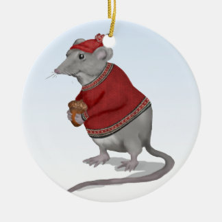 Décoration En Céramique L'ornement reconnaissant de souris
