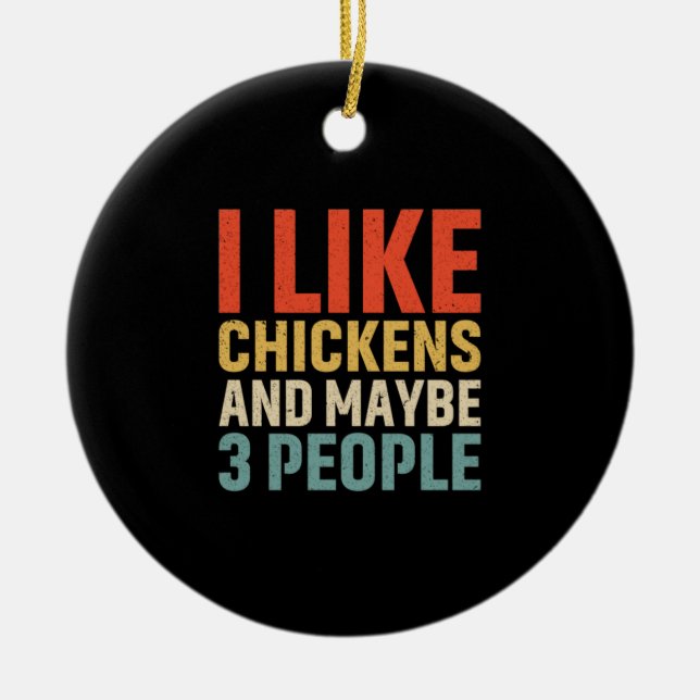 Décoration En Céramique Louvain de poulet | J'Aime Les Poulets (Devant)