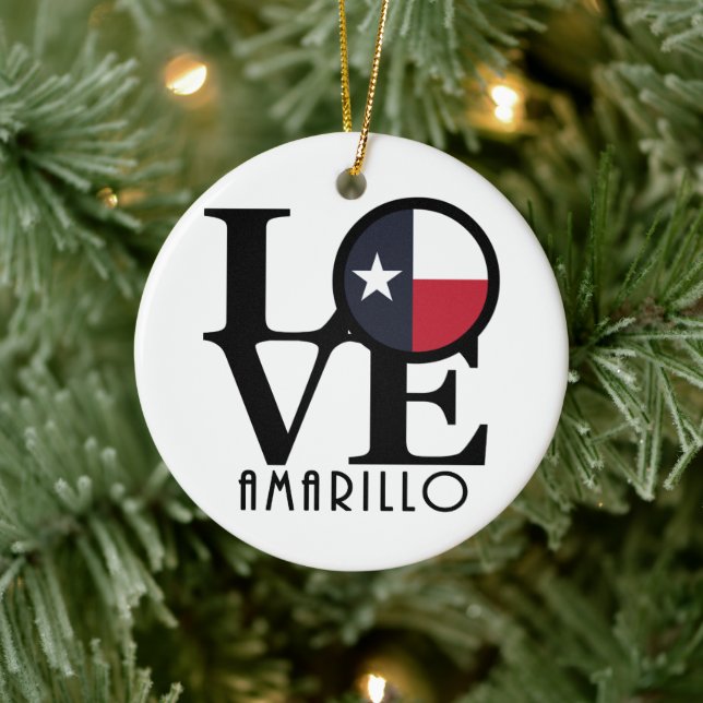 Décoration En Céramique LOVE Amarillo Texas (Arbre)