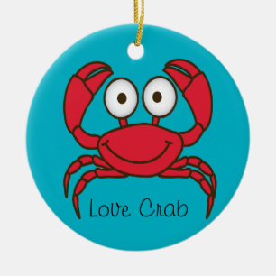 Décoration En Céramique Love Crab Ornament Round