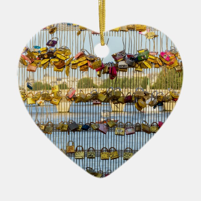 Décoration En Céramique Love padlocks sur Pont de Solferino - Paris, Franc (Devant)