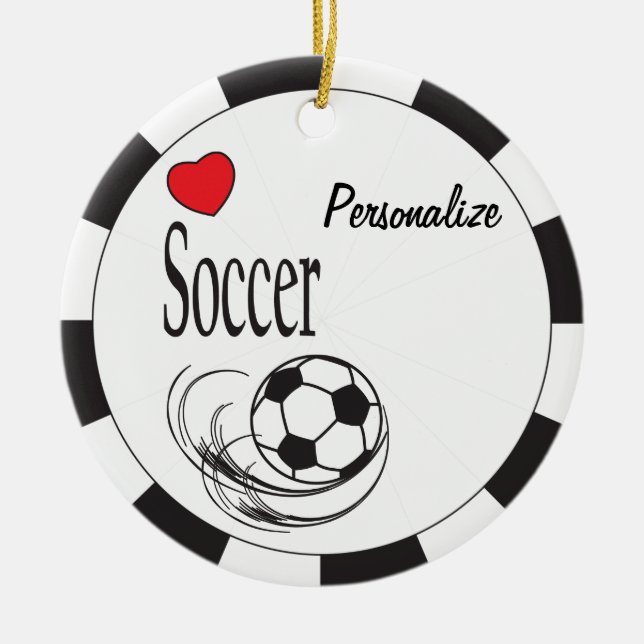 Décoration En Céramique Love Red Heart Soccer Ball (Devant)