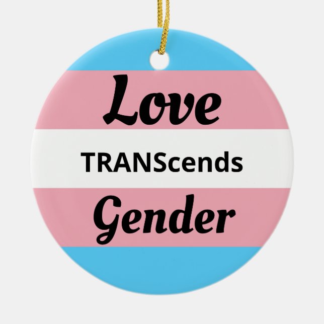 Décoration En Céramique Love TRANScends Genre - Pride transgenre (Devant)