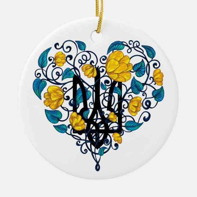 Décoration En Céramique Love Ukraine Postcard Classic Round Sticker (Devant)