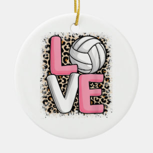 Décoration En Céramique Love Volleyball Empreinte de léopard Filles Volley