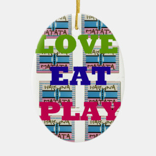 Décoration En Céramique Lovely Lovely Lovely Eat Play Hakuna Matata Kenya 