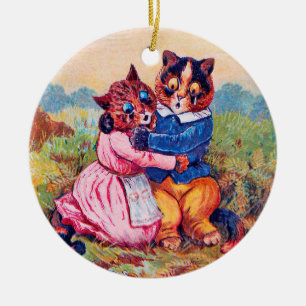 Décoration En Céramique Lovers Cat (Strong Emotion), Louis Wain