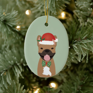Décoration En Céramique Lumières de Noël de Bulldog Reindee