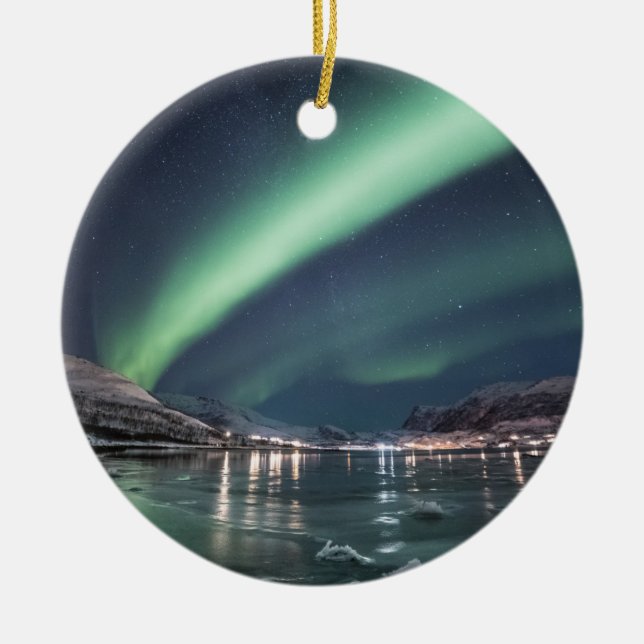 Décoration En Céramique Lumières du Nord Arctique (Devant)