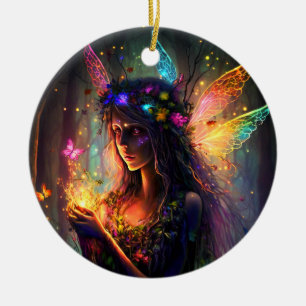 Décoration En Céramique Lumières Fées Imaginaire Forêt Enchantée Magique