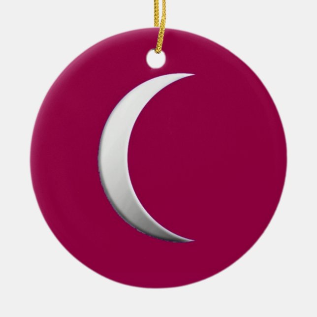 Décoration En Céramique Lune de croissant d'argent - arrière - plan bordea (Devant)