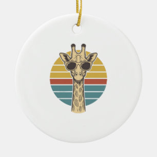 Décoration En Céramique Lunettes de soleil girafe vintage vecteur crépuscu