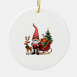 Décoration En Céramique Lutin de lumière de Noël Père Noël chevauchant un