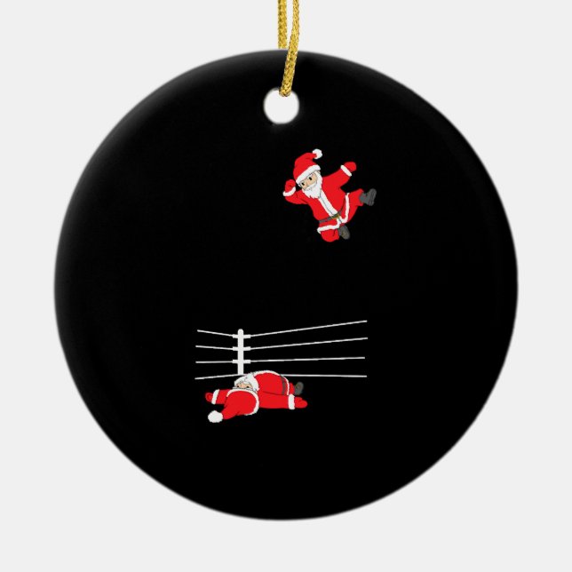 Décoration En Céramique Lutte amusante Noël Père Noël Fêtes Noël (Devant)