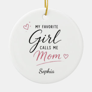 Décoration En Céramique Ma Fille Préférée M'appelle Maman Personnalisé