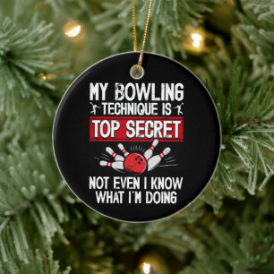 Décoration En Céramique Ma Technique de Bowling Est Top Secret Bowling Drô