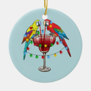 Décoration En Céramique Macaws Tropical Boire Du Vin