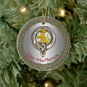 Décoration En Céramique MacPherson Clan Badge/Tartan Thistle Personnalisé