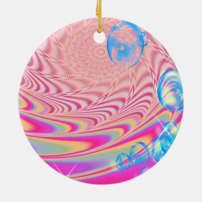 Décoration En Céramique MACRAME'- Image Abstraite colorée de l'art fractal (Dos)
