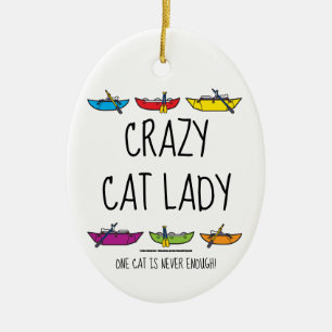 Décoration En Céramique Madame folle de chat - Catarafters
