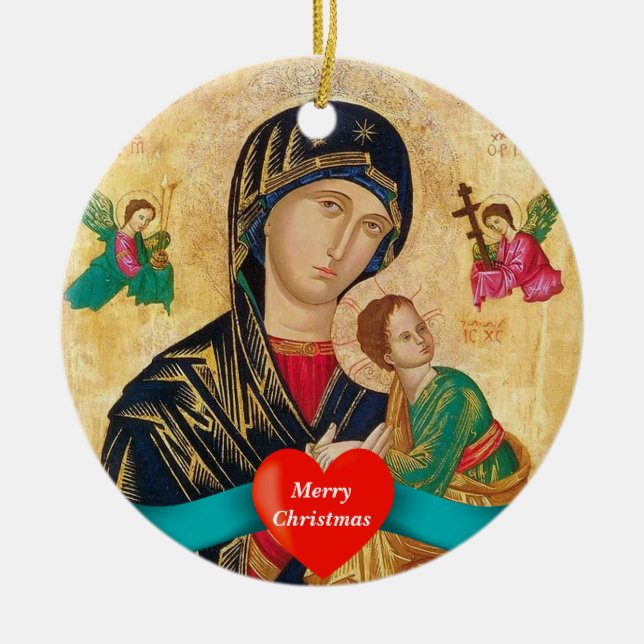 Décoration En Céramique Madona et Noël de l'enfant (Devant)