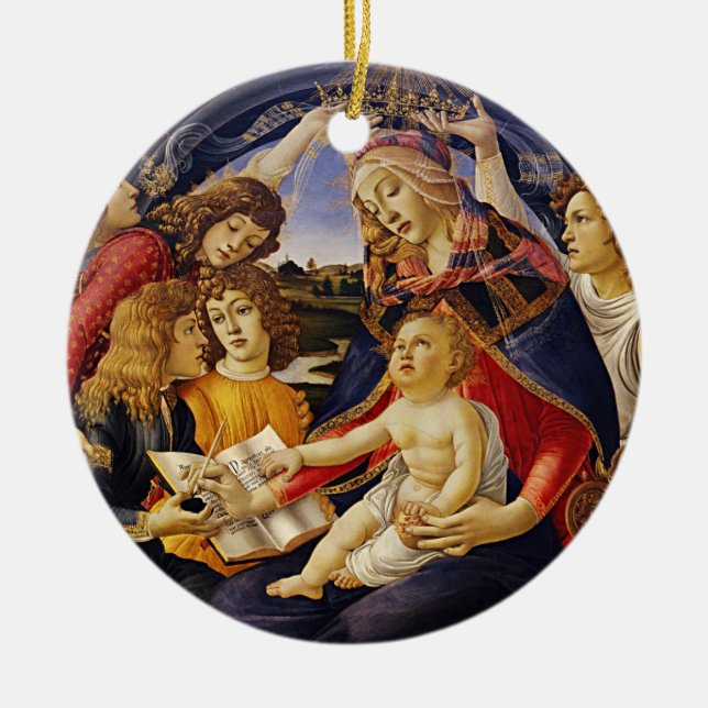 Décoration En Céramique Madonna du Magnificat par Botticelli (Devant)