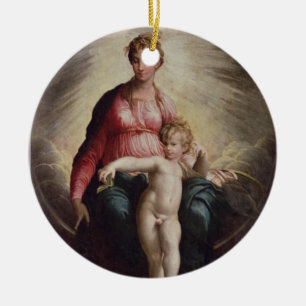Décoration En Céramique Madonna et enfant avec St John et St Jerome, 15