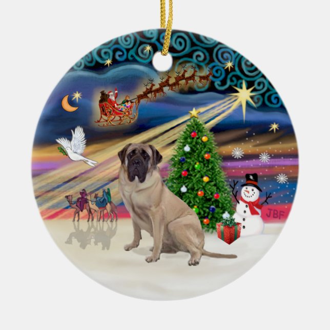 Décoration En Céramique Magie de Noël - Bull Mastiff 1 (Devant)