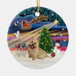 Décoration En Céramique Magie de Noël - Cairn Terrier (battu 13)