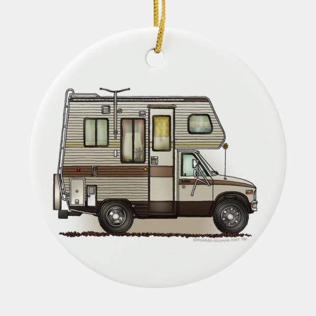 Décoration En Céramique Magnet du campeur rv de ClassC (Devant)