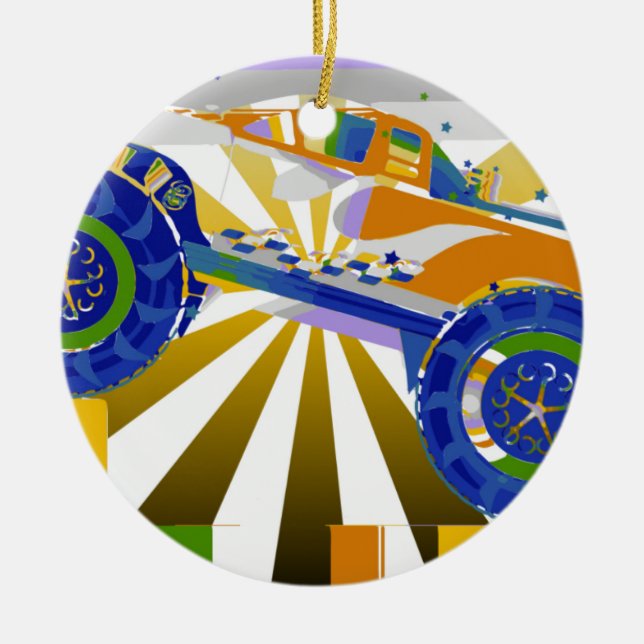 Décoration En Céramique Magnifique camion monstre psychédélique (Devant)