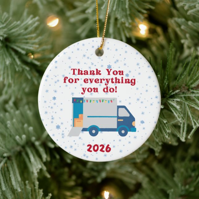 Décoration En Céramique Mail Carrier Christmas Ornament (Arbre)