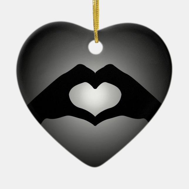 Décoration En Céramique main faisant le coeur de signe (Devant)