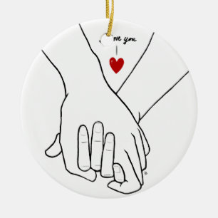 Décoration En Céramique Mains dans l'amour