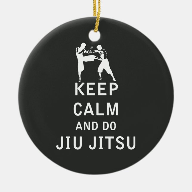 Décoration En Céramique Maintenez calme et faites Jiu-Jitsu (Devant)