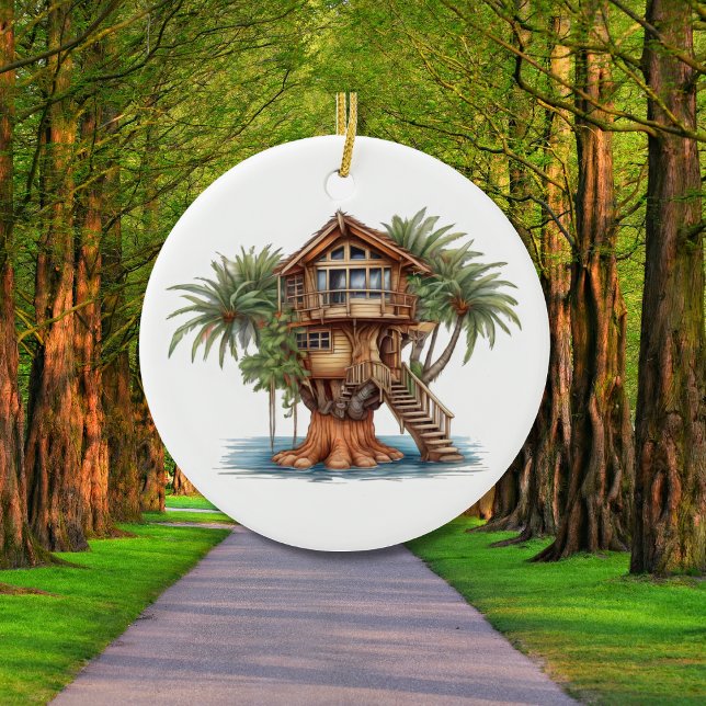 Décoration En Céramique Maison d'arbre dans le palmier (Créateur téléchargé)