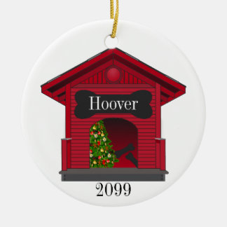 Décoration En Céramique Maison de chien de Noël décorée personnalisée