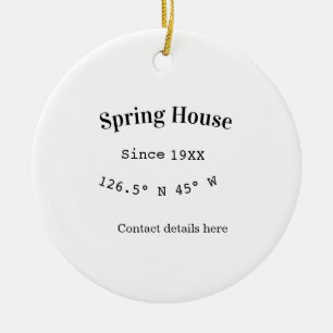 Décoration En Céramique Maison de printemps etc. Date année coordonnées pe
