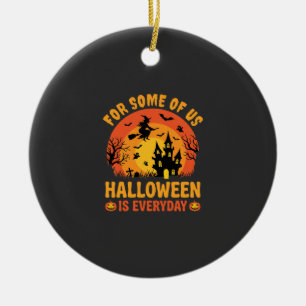 Décoration En Céramique Maison Hantée Sorcière Tous Les Jours Halloween