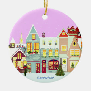 Décoration En Céramique Maisons de Noël au centre-ville