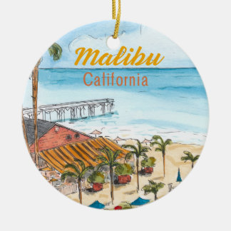Décoration En Céramique Malibu Los Angles California Ornament
