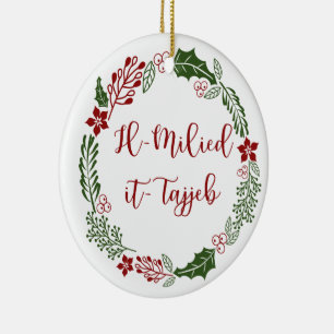 Décoration En Céramique Maltese Merry Christmas Wreath Il-Milied it-tajjeb