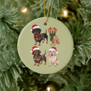 Décoration En Céramique Maman de chien Dachshund Noël amatrice Cadeau de N