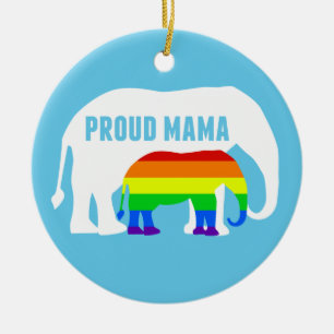 Décoration En Céramique Maman gay pride Fier Mama Elephant Arc-en-ciel LGB
