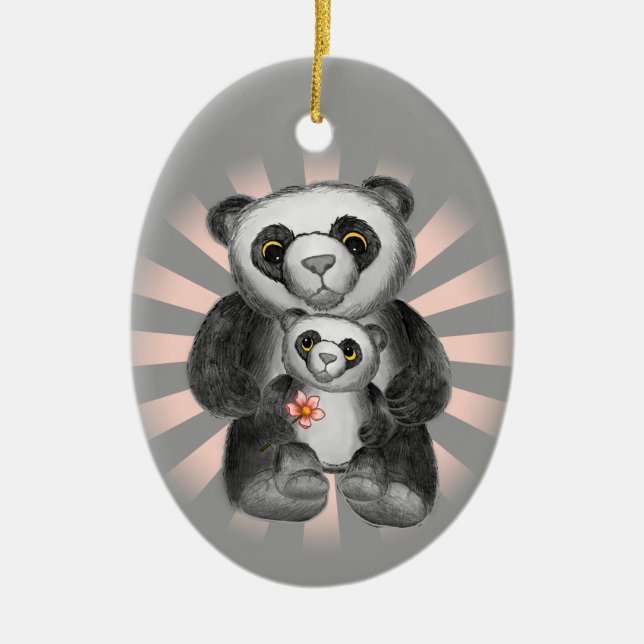 Décoration En Céramique Maman Panda L'amour de l'ours (Devant)