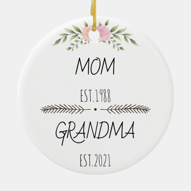 Décoration En Céramique Maman personnalisée Grandma est personnalisée Anné (Dos)