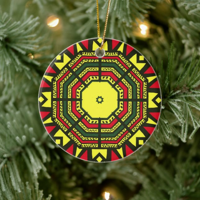 Décoration En Céramique Mandala Afrocentrique (Arbre)