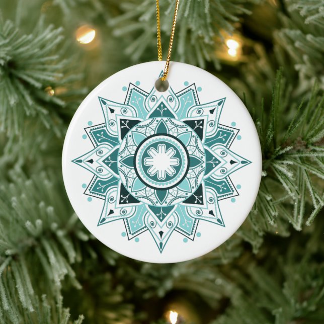 Décoration En Céramique Mandala géométrique, arbre (Arbre)