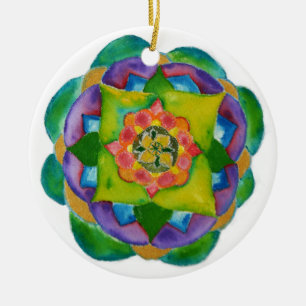 Décoration En Céramique Mandala Peinture Circle Ornament