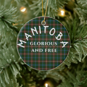Décoration En Céramique Manitoba Motto et Tartan